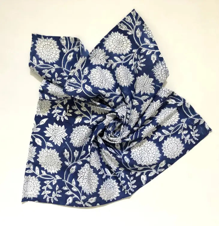 Wood/Hand Block Printed Cotton Bandana