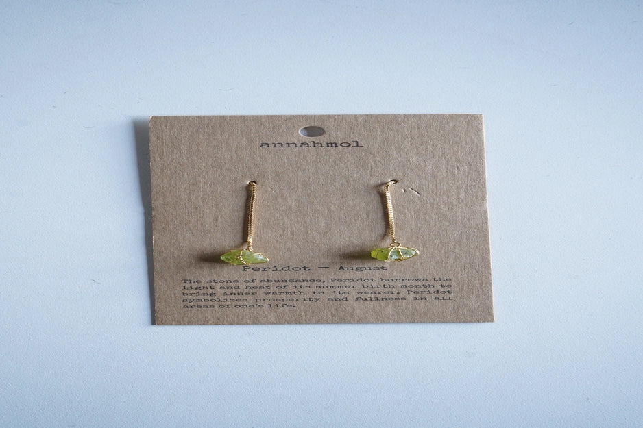 Birth Stone Threader Earrings: Semi-Precious Stones