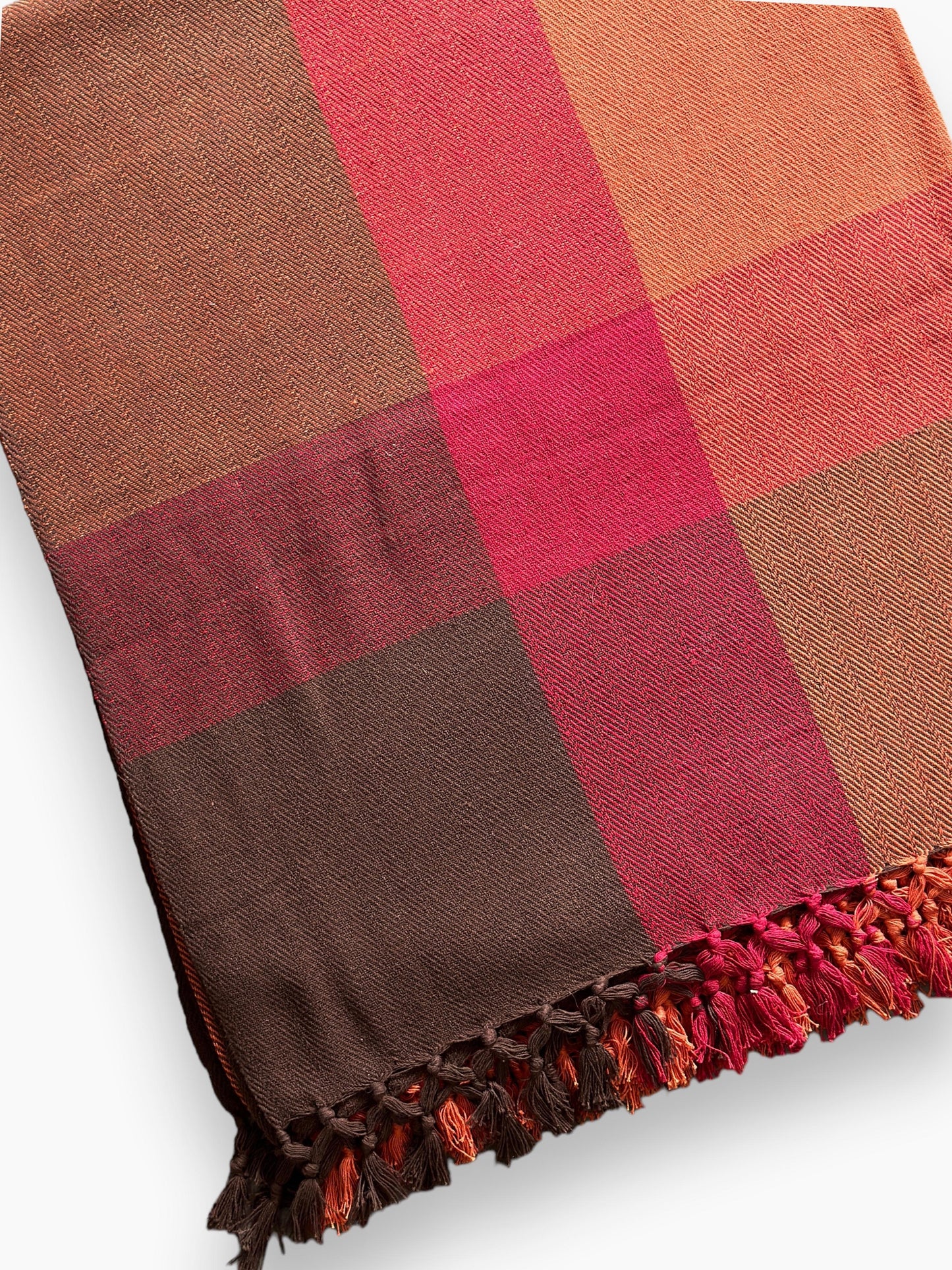 Natural Dye Handloom Cotton Bed Cover/blanket (110x98 inch)