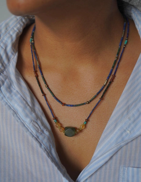 Vintage Semi Precious Stone Minimalist Necklace 3
