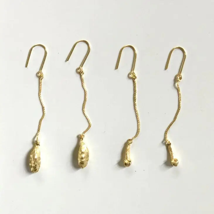 Cast Cardamom  Dangle Earrings