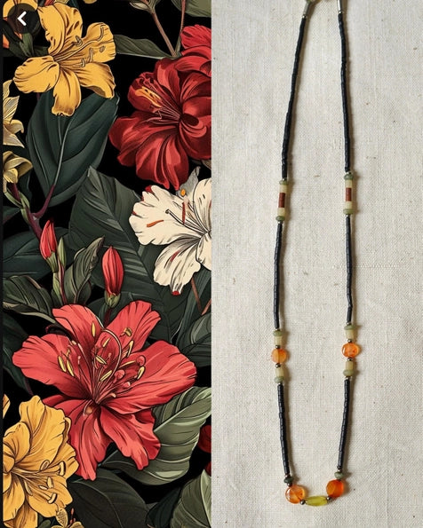 Vintage Semi Precious Stone Minimalist Necklace 2