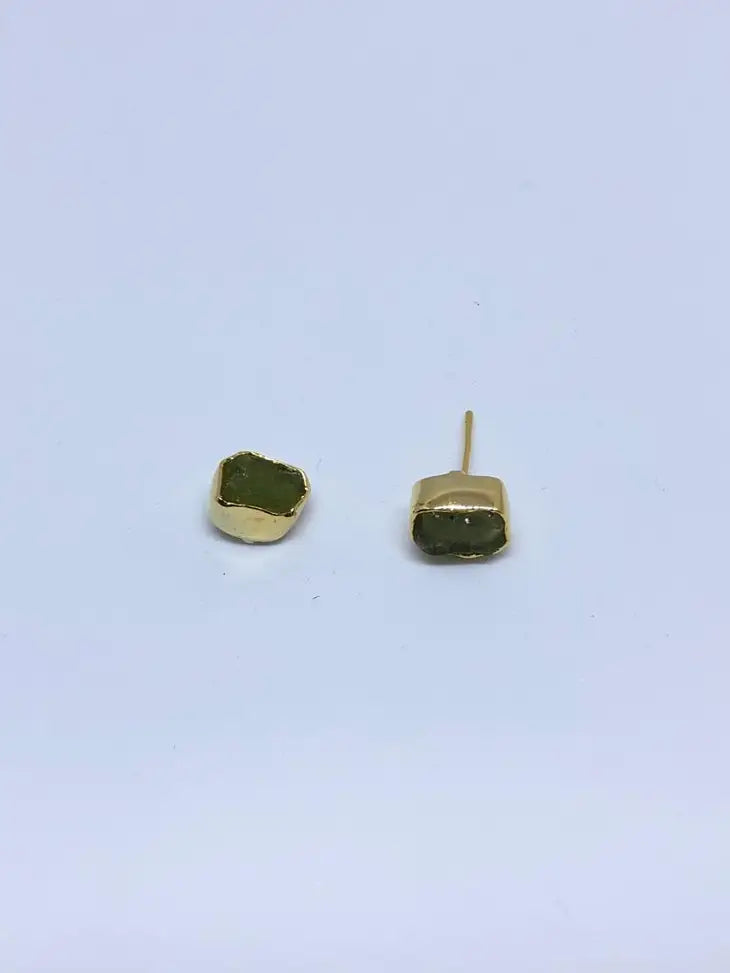 Birth Stone Stud Earrings: Semi Precious Stones