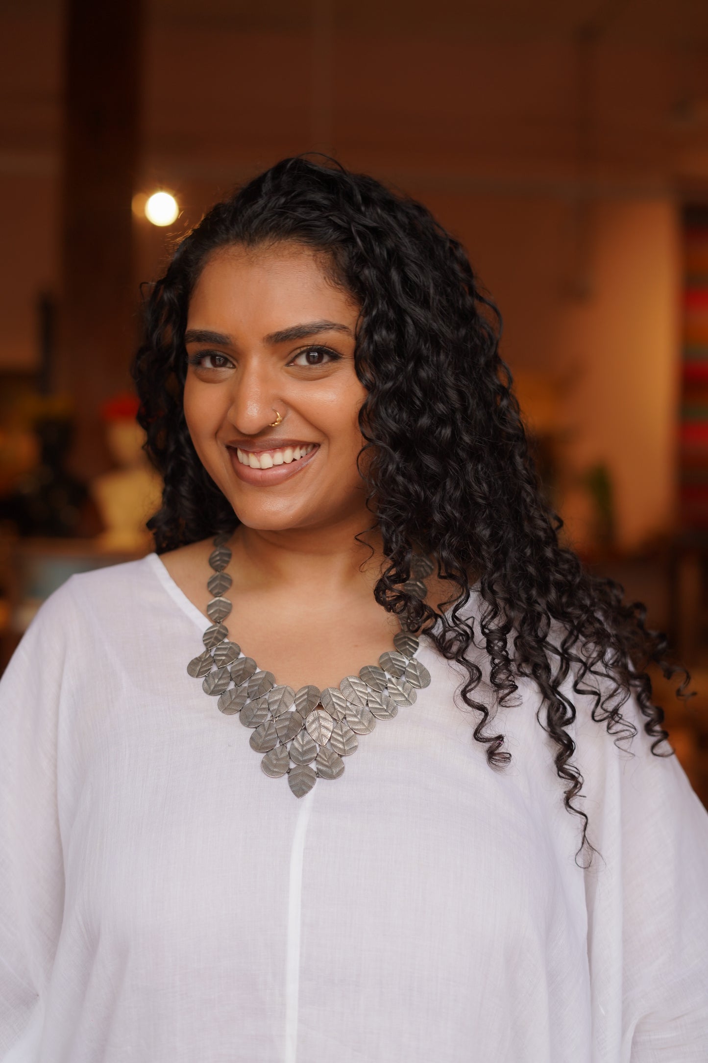 Cascading Leaf Statement Necklace