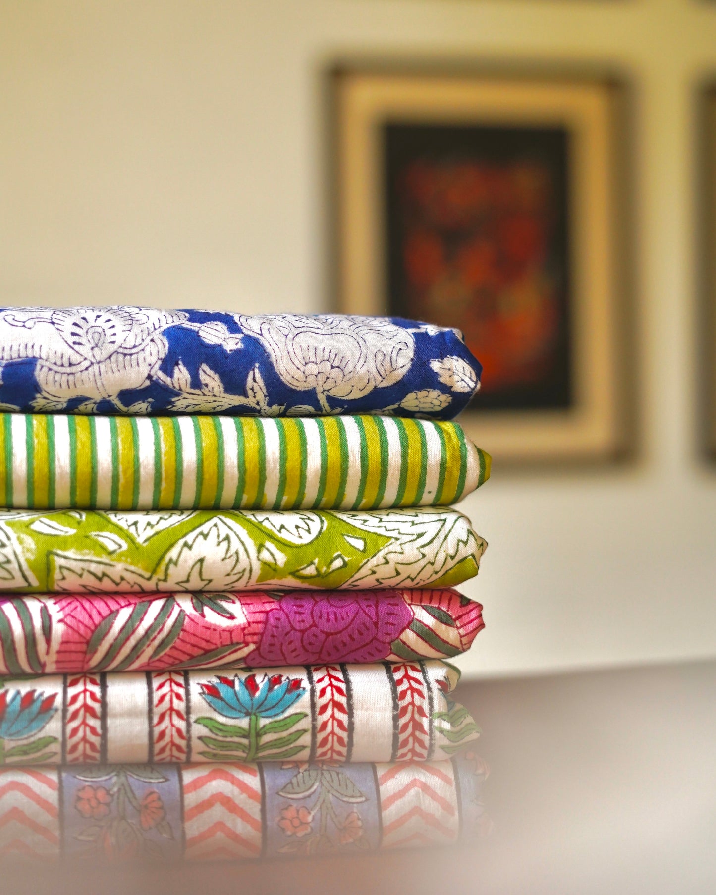 Wood Block Print  Baby Summer Quilt