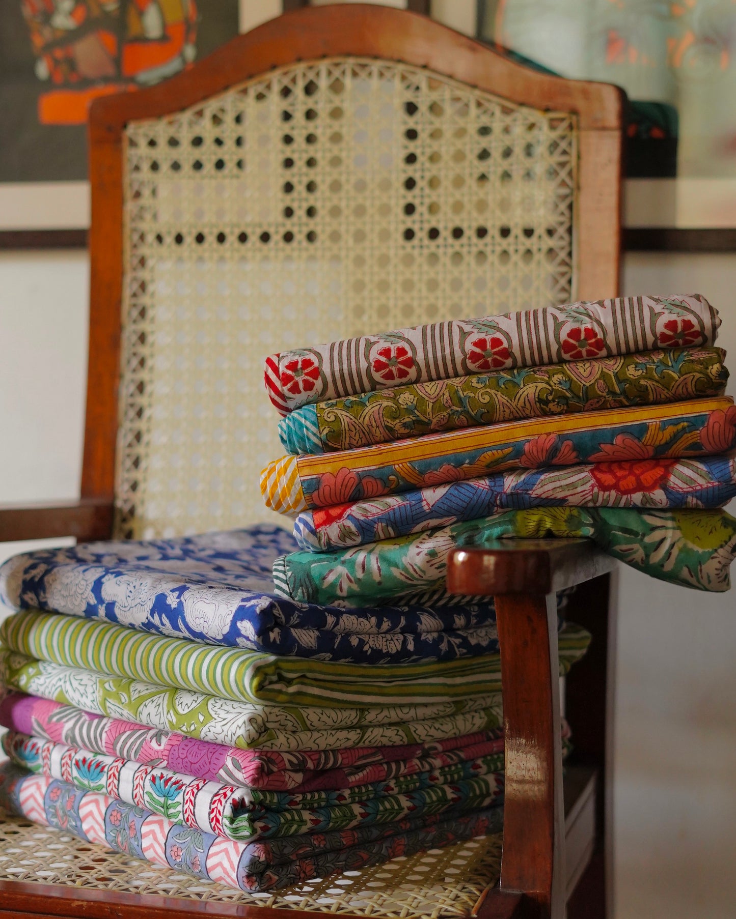 Wood Block Print  Baby Summer Quilt