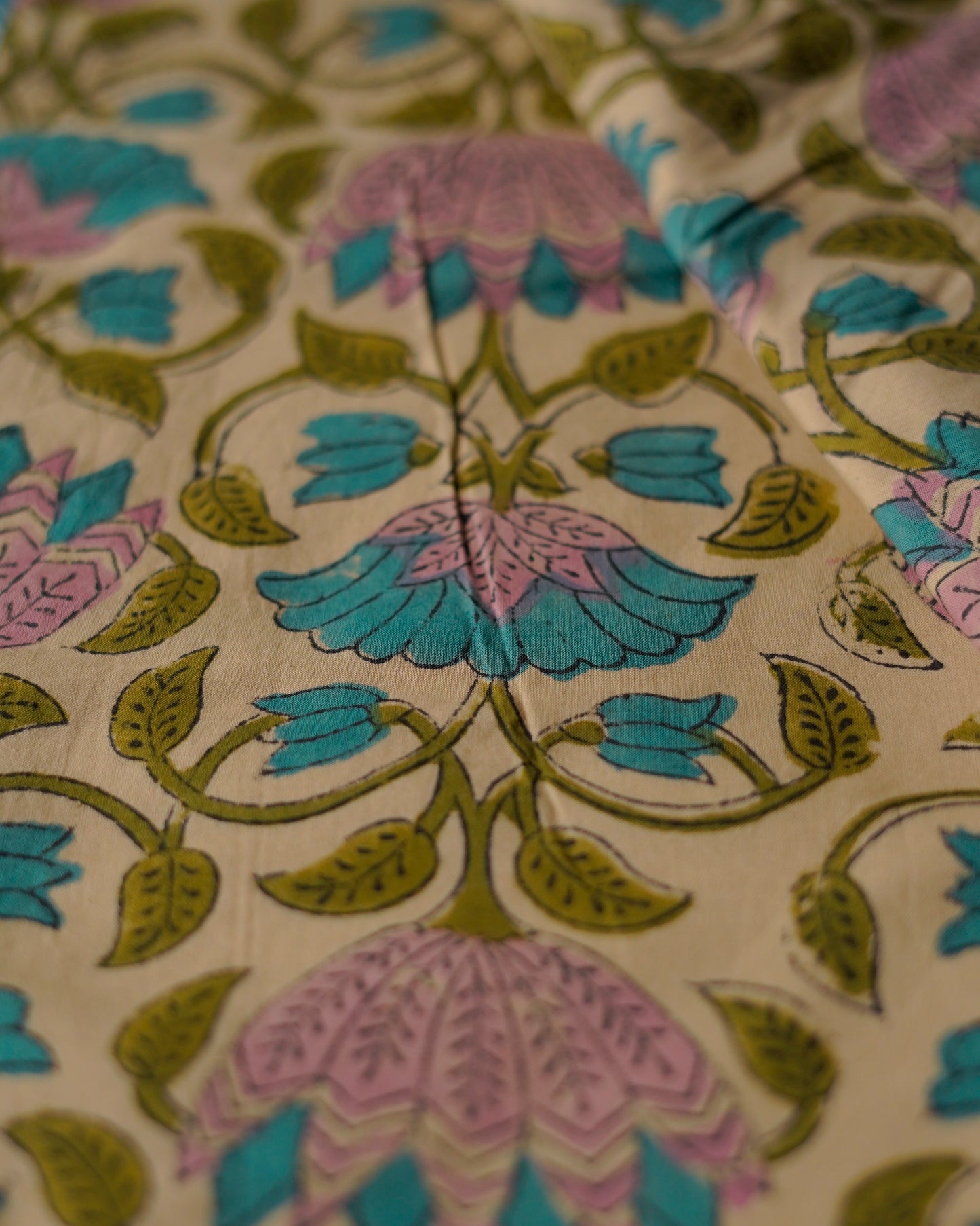 Wood Block Print  Baby Summer Quilt