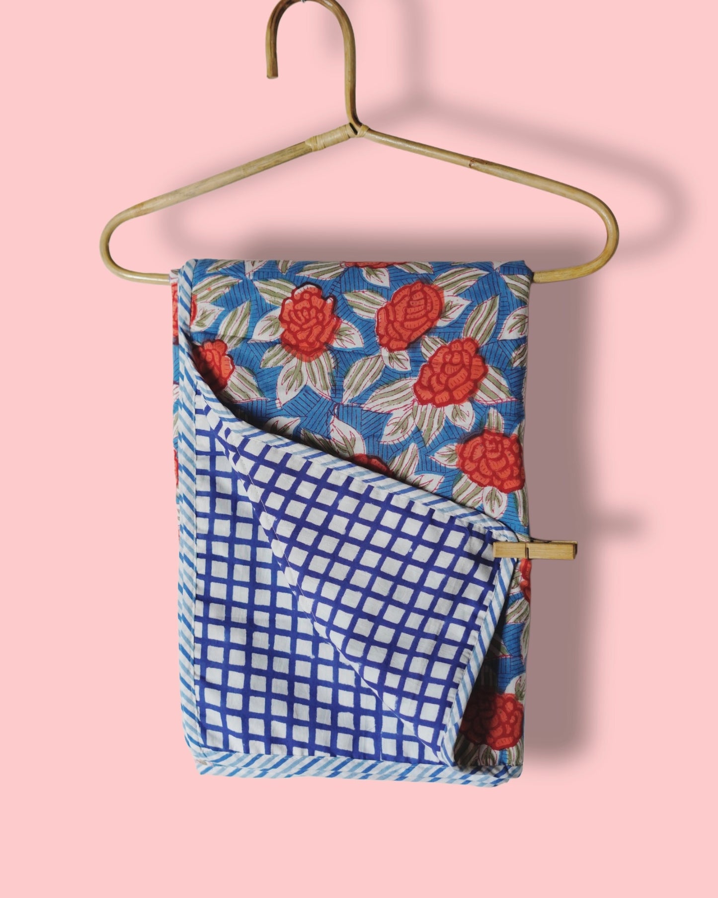 Wood Block Print  Baby Summer Quilt