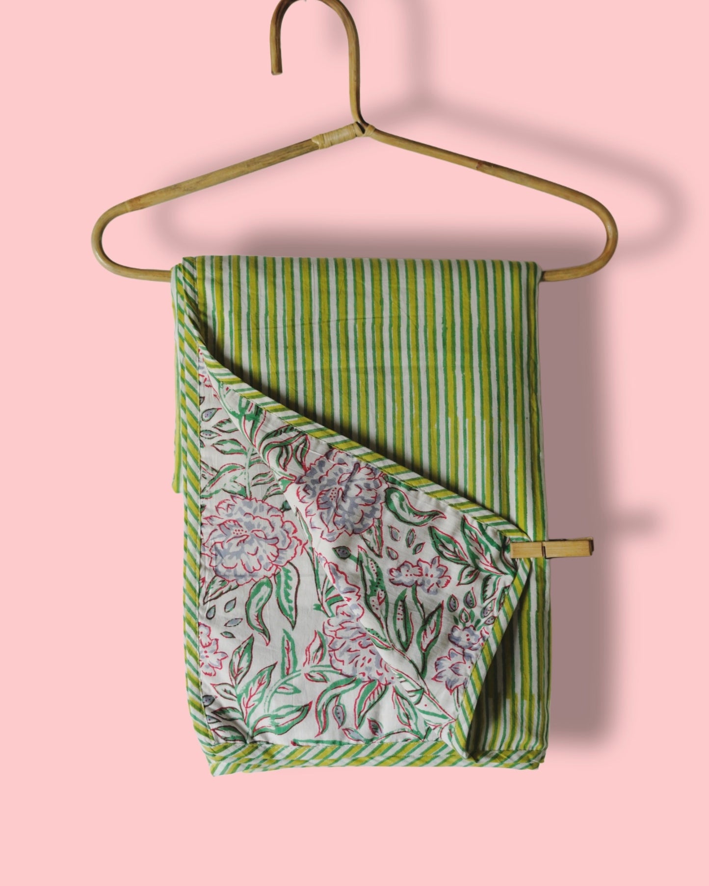 Wood Block Print  Baby Summer Quilt