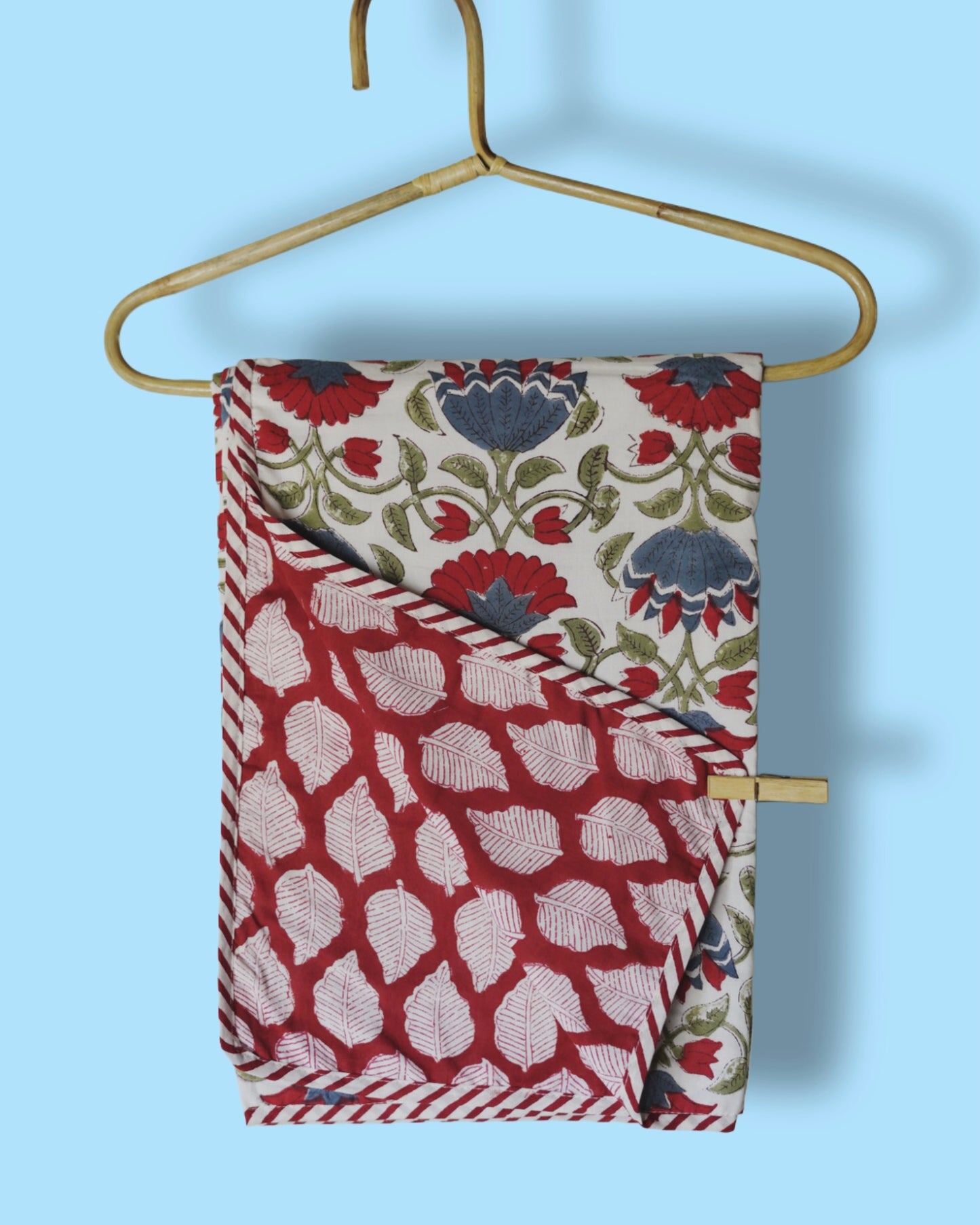 Wood Block Print  Baby Summer Quilt