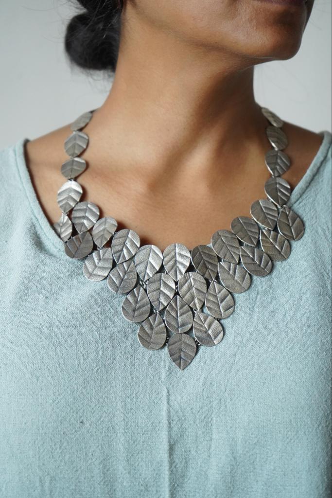 Cascading Leaf Statement Necklace