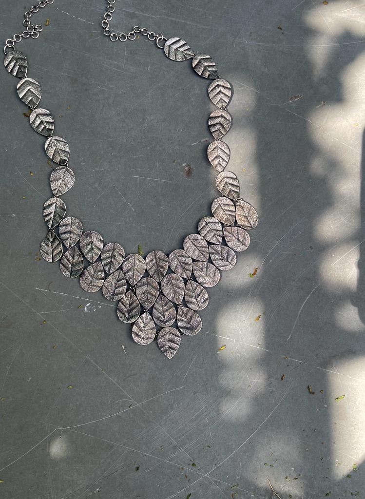 Cascading Leaf Statement Necklace