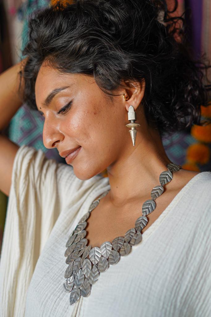 Cascading Leaf Statement Necklace