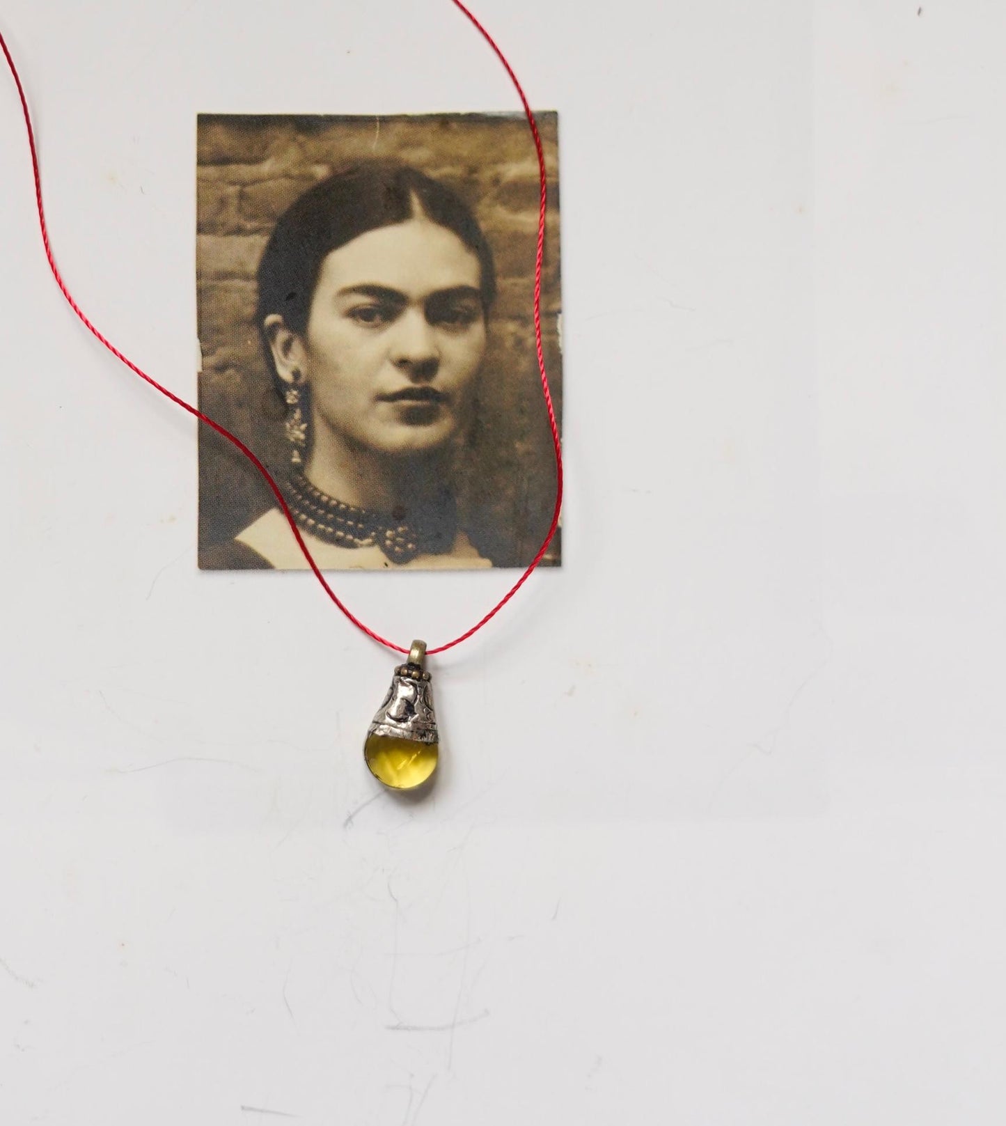 Pokhara Vintage Stone & Silver Pendant on string 2