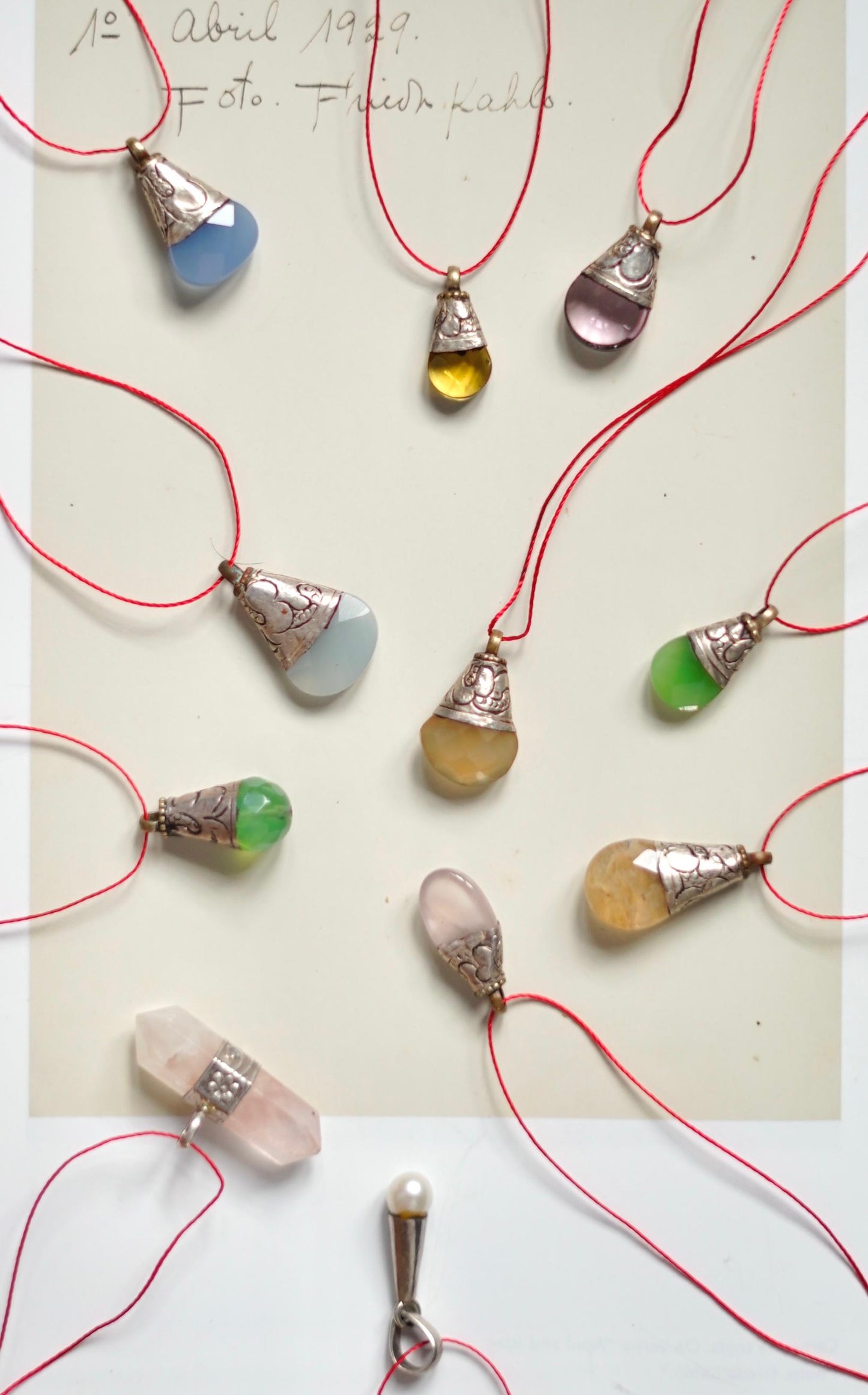 Pokhara Vintage Stone & Silver Pendant on string 2