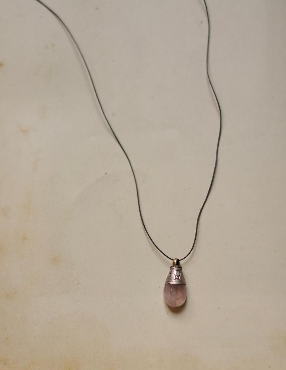 Pokhara Vintage Stone & Silver Pendant on string 1