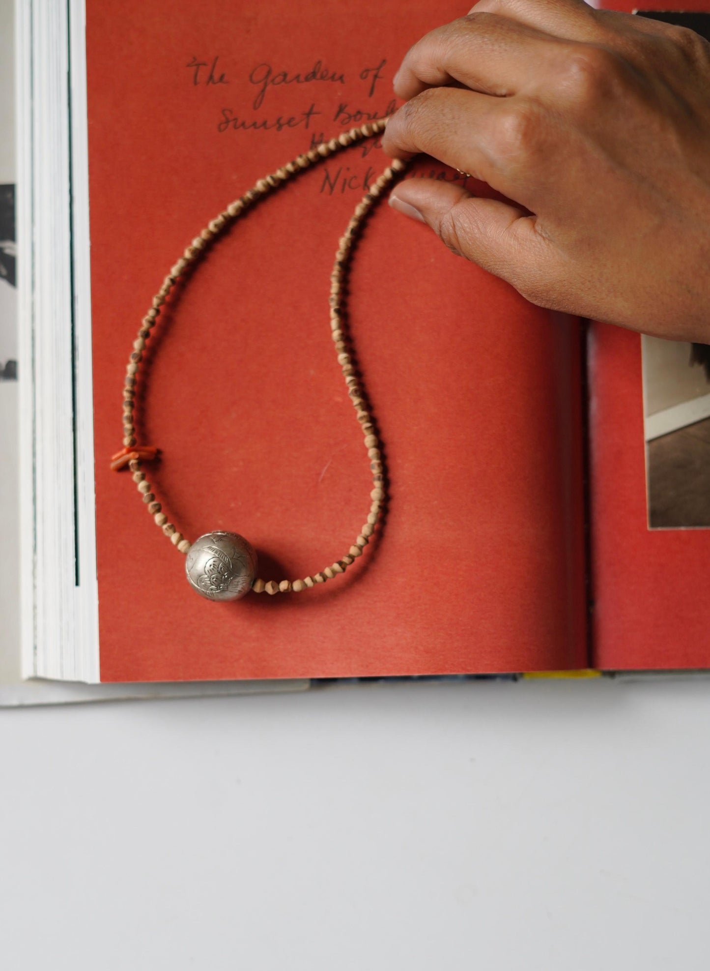 Vintage Ceremonial Silver Bead Necklace