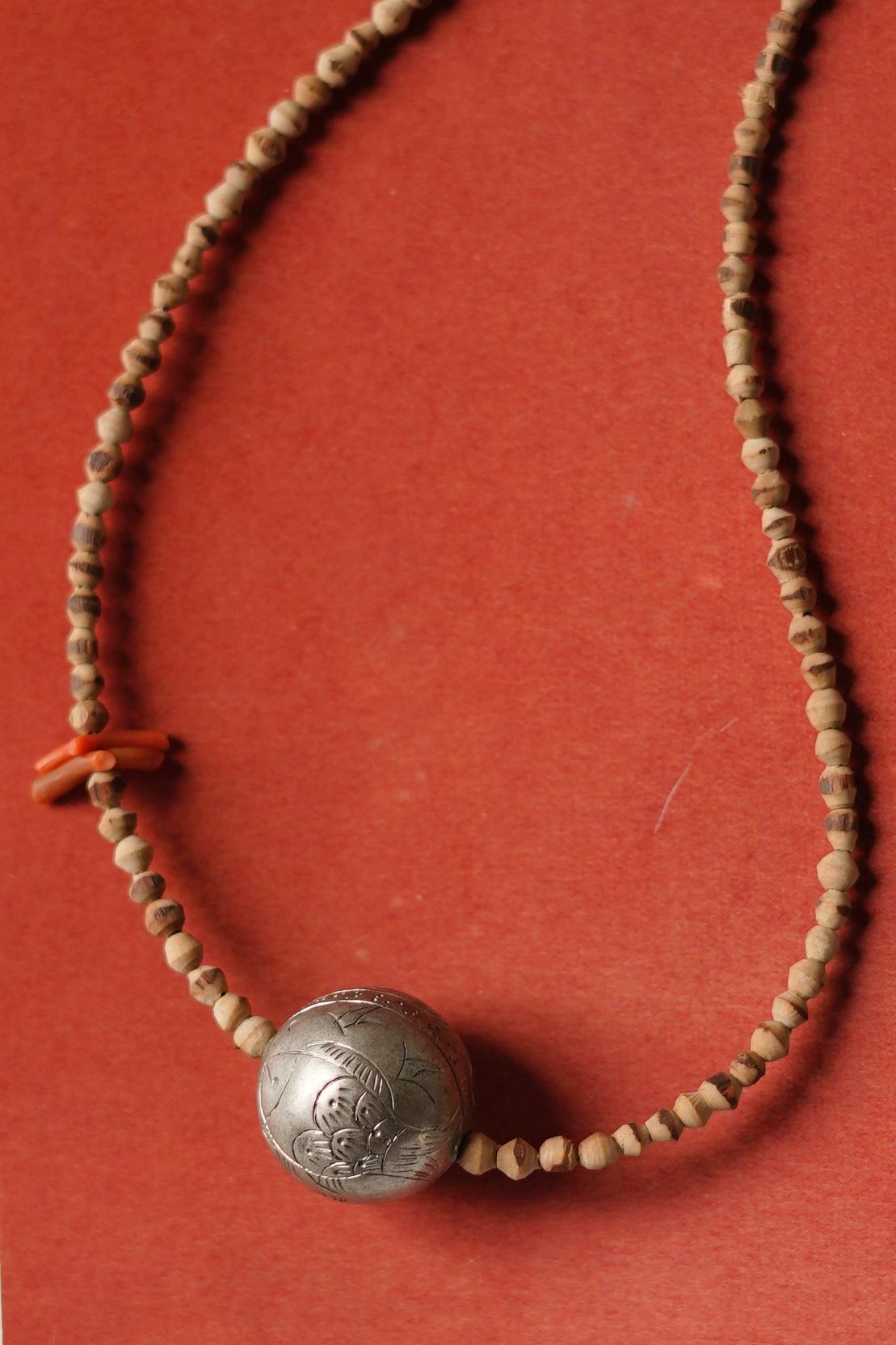 Vintage Ceremonial Silver Bead Necklace