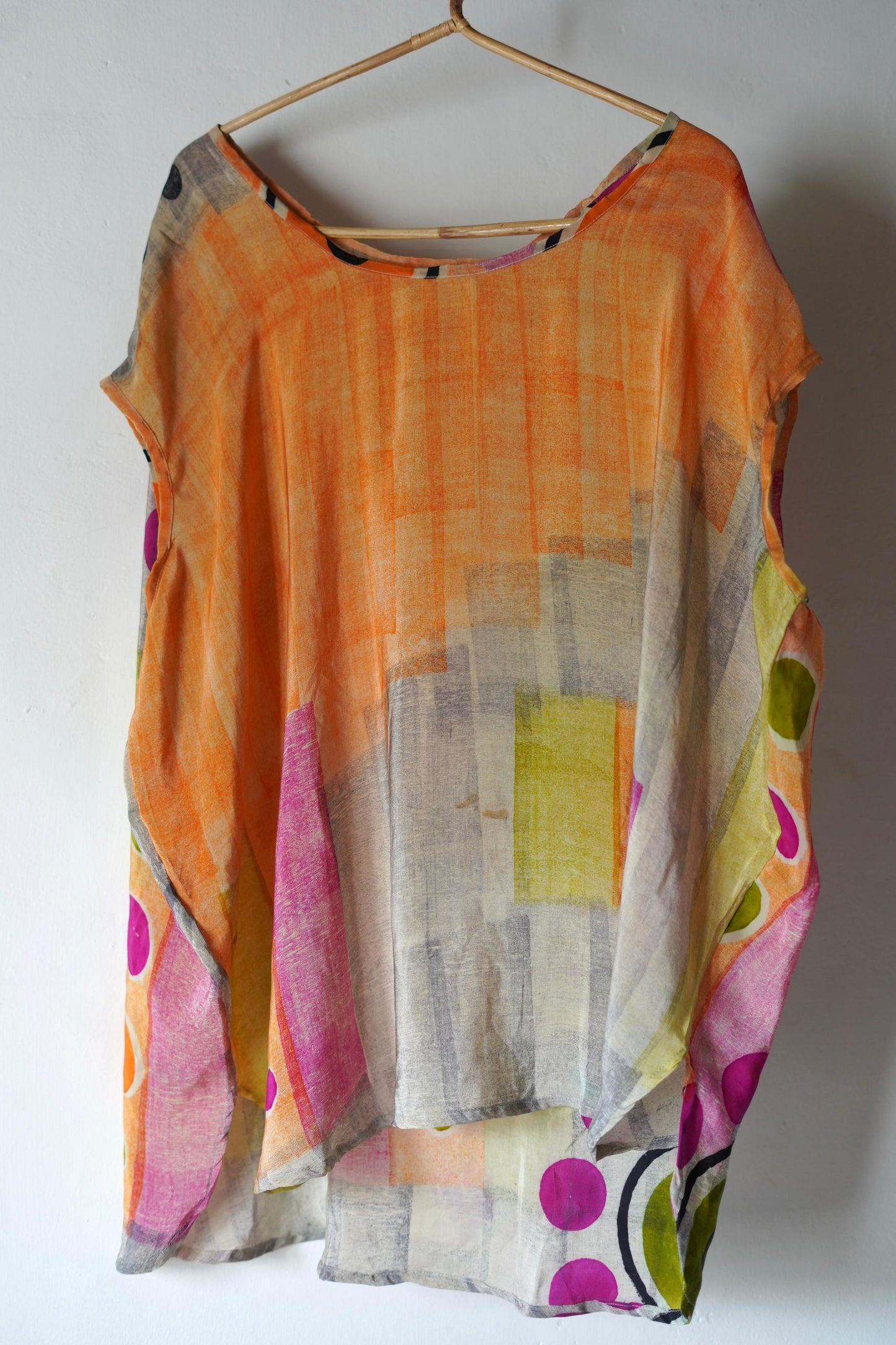 Paros Free Size Vintage Silk Fluid Top