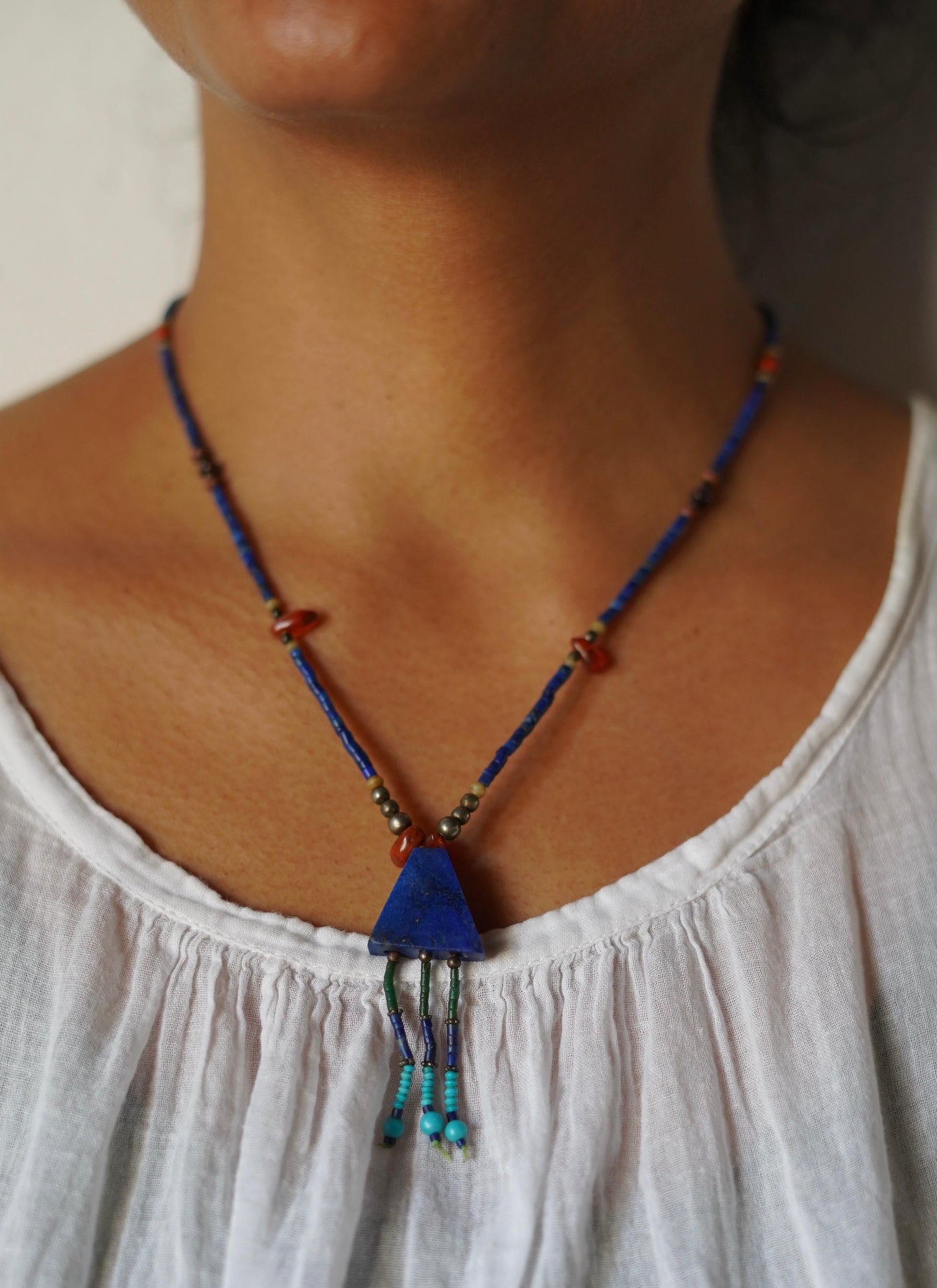 Vintage Semi Precious Stone Minimalist Necklace 3