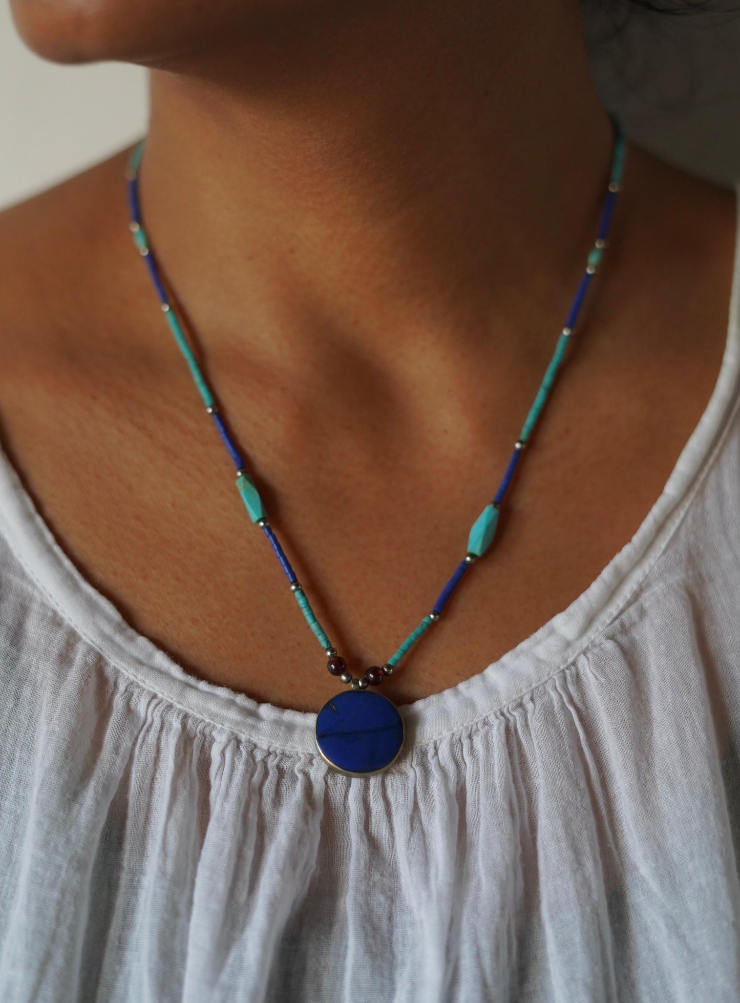 Vintage Semi Precious Stone Minimalist Necklace 3