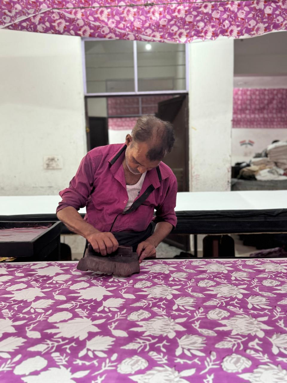 Wood Block Print  Baby Summer Quilt