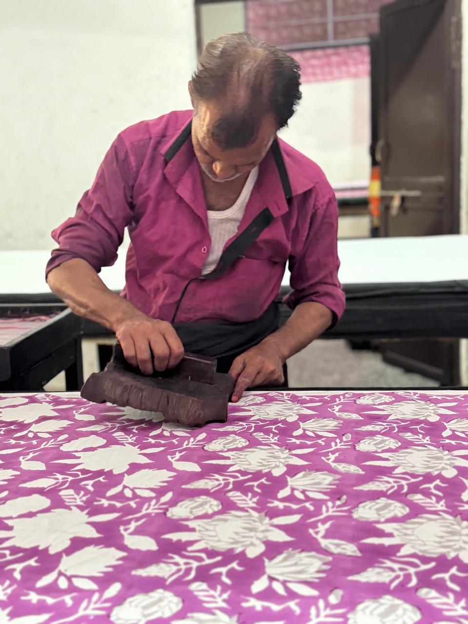 Wood Block Print  Baby Summer Quilt