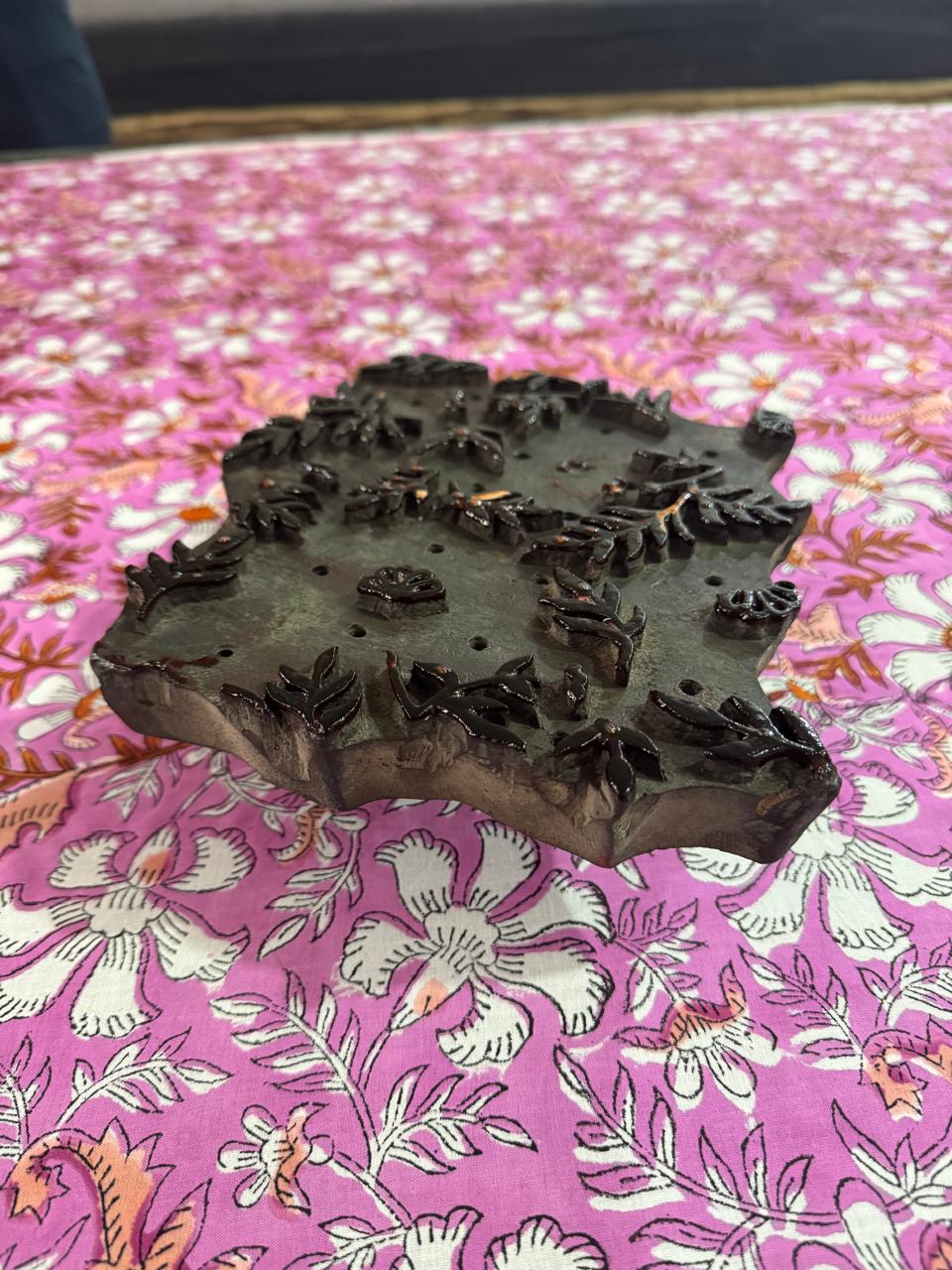 Wood Block Print  Baby Summer Quilt