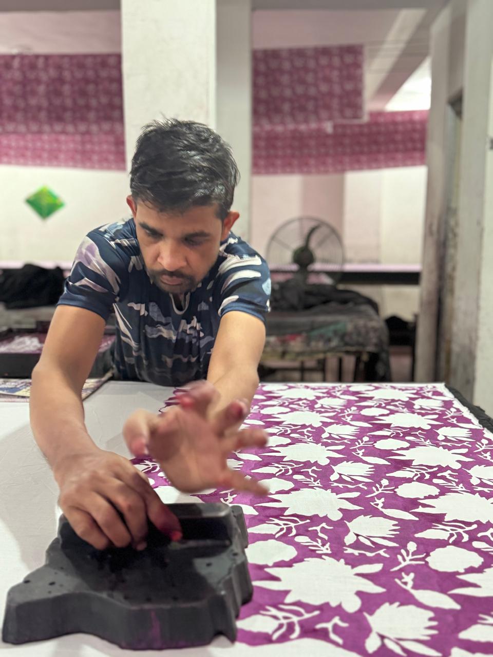 Wood Block Print  Baby Summer Quilt