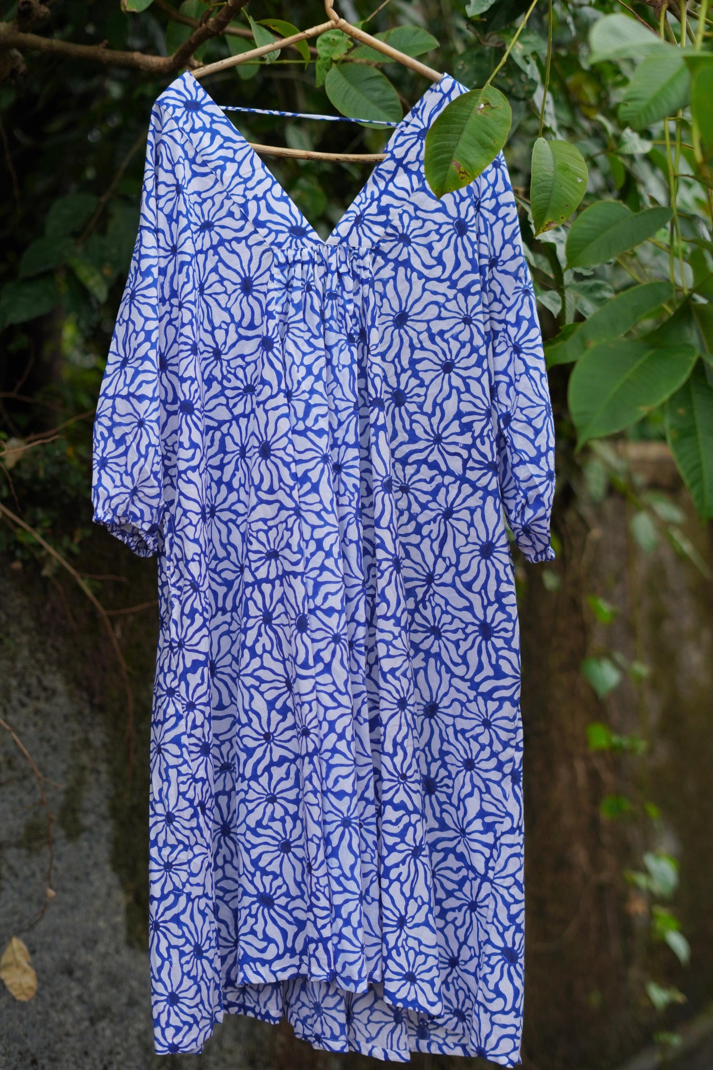 Rumi Block Print Free Size Dress