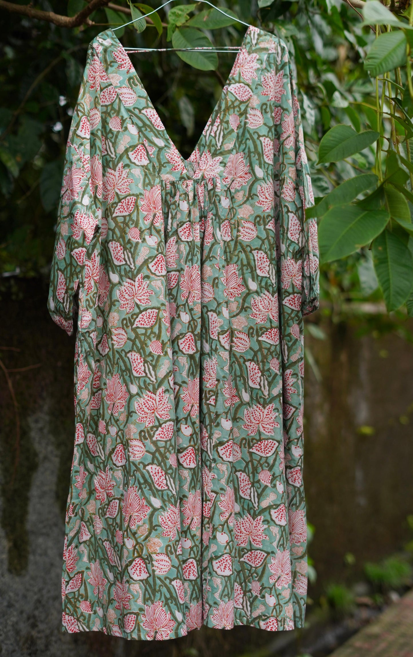 Rumi Block Print Free Size Dress
