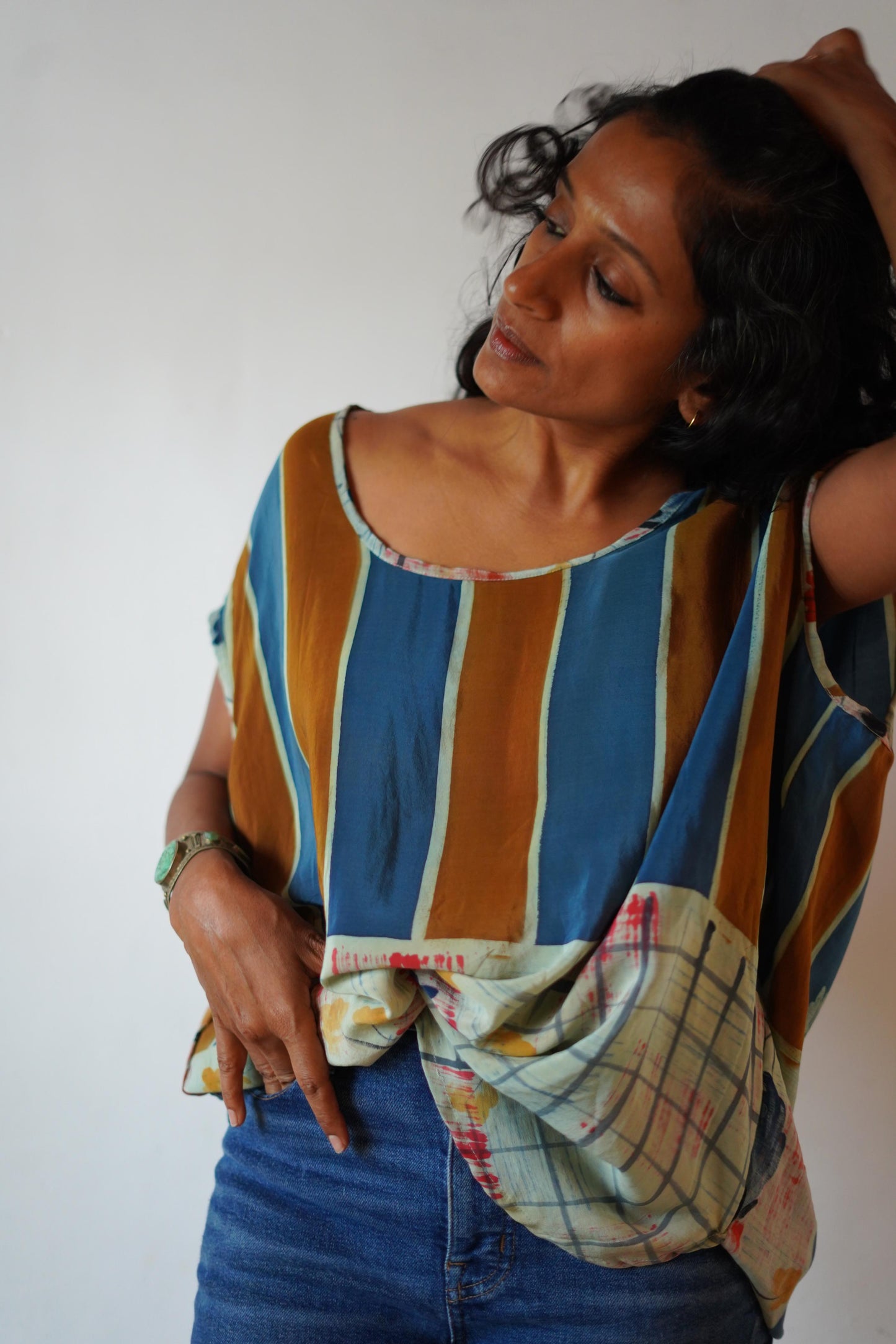 Paros Free Size Vintage Silk Fluid Top