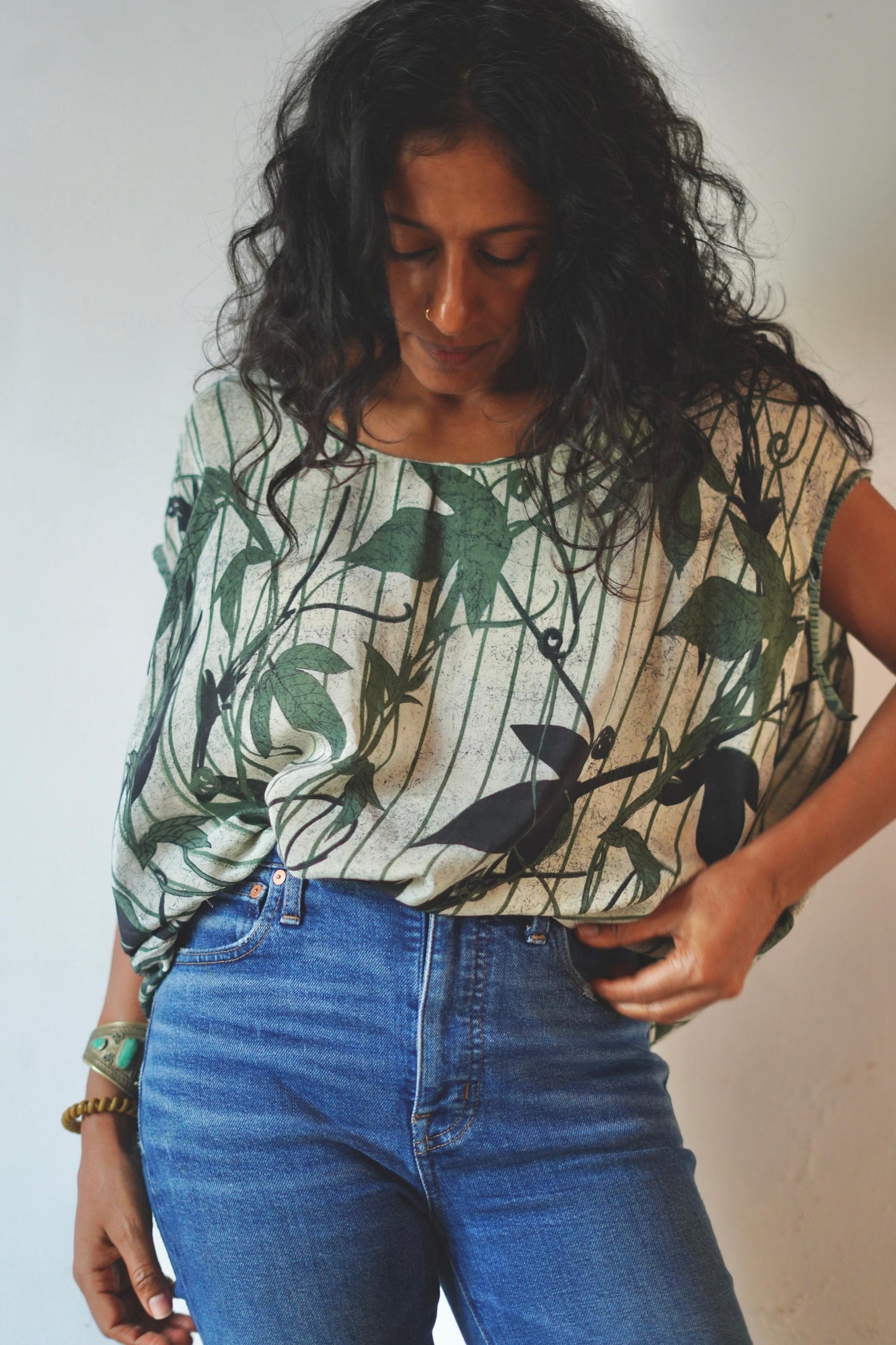Paros Free Size Vintage Silk Fluid Top