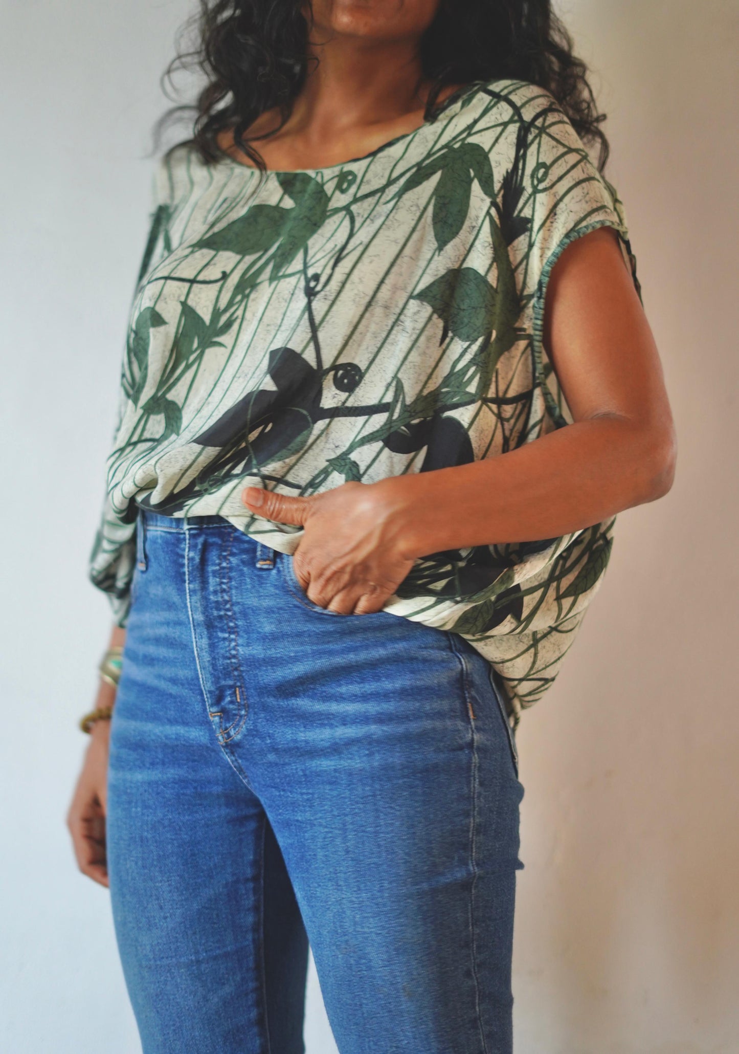 Paros Free Size Vintage Silk Fluid Top
