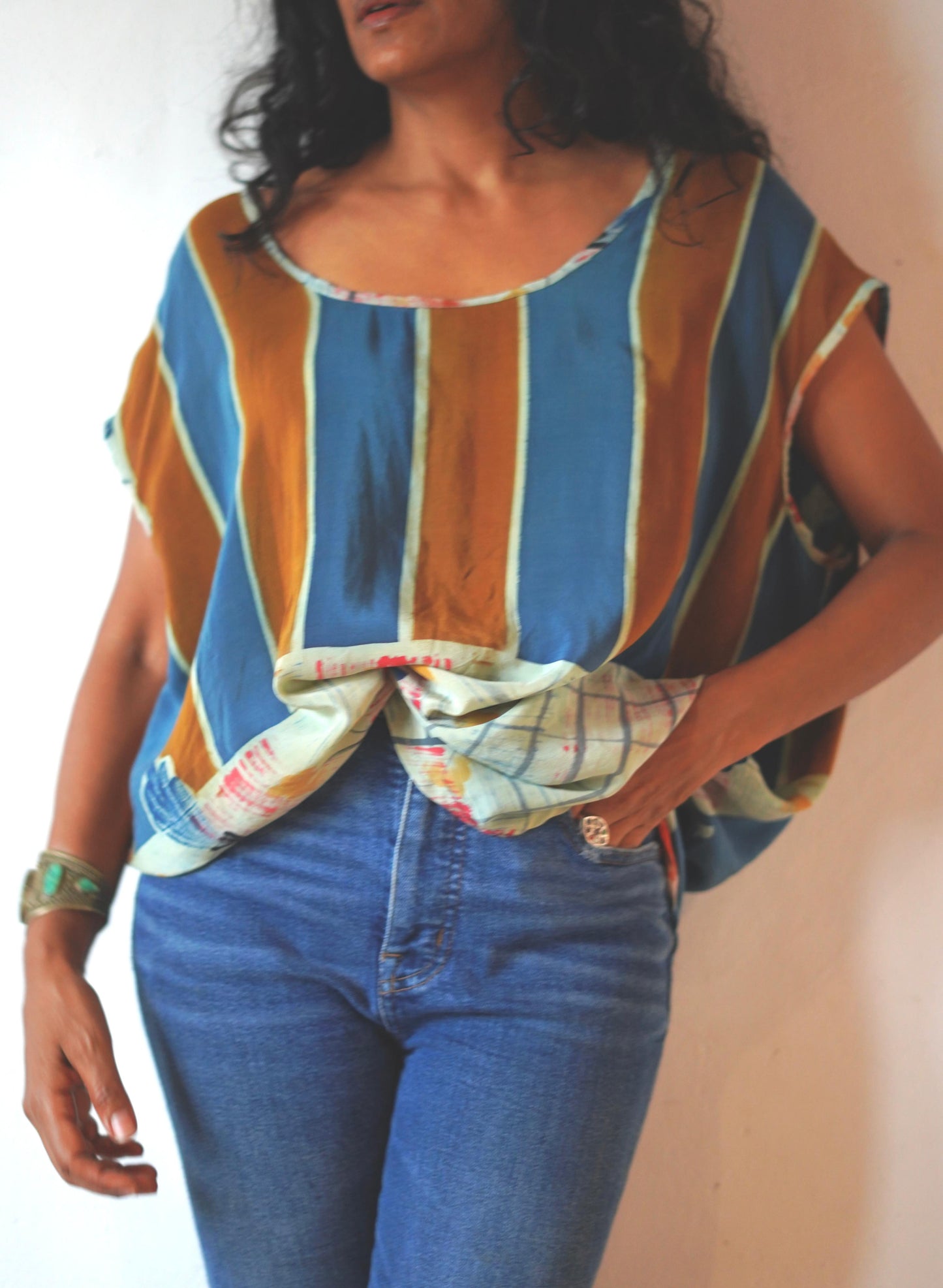 Paros Free Size Vintage Silk Fluid Top
