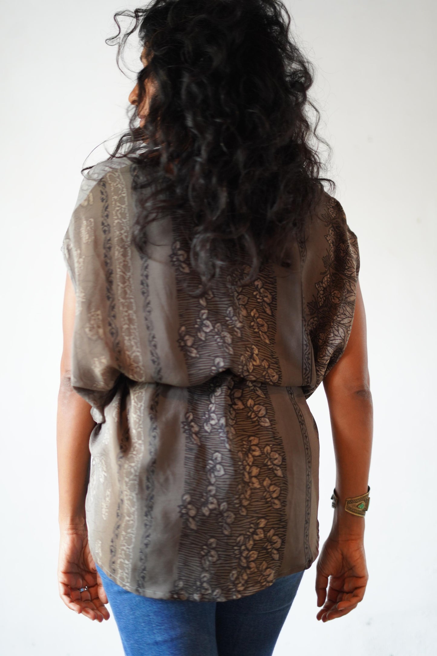 Paros Free Size Vintage Silk Fluid Top