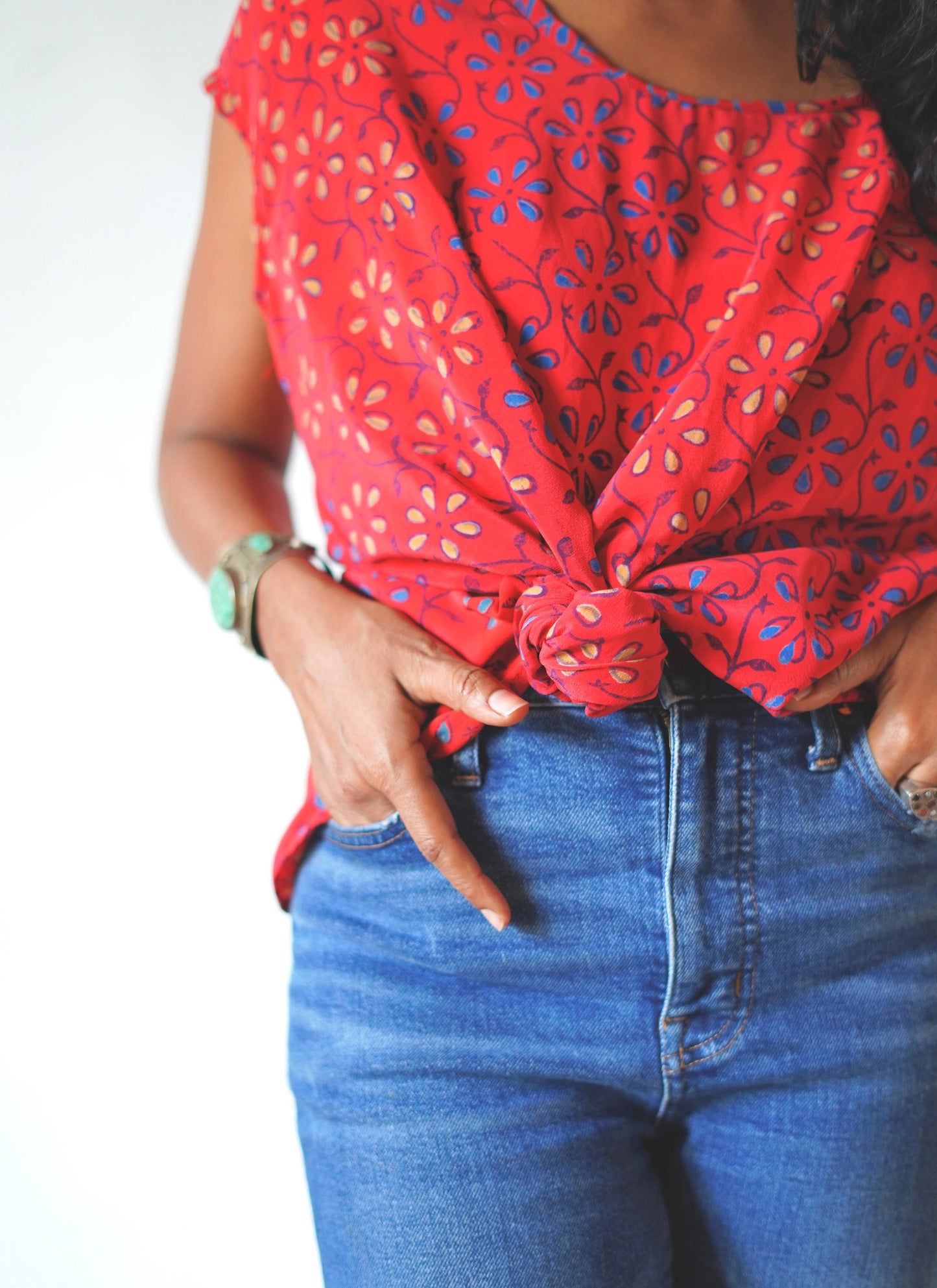 Paros Free Size Vintage Silk Fluid Top