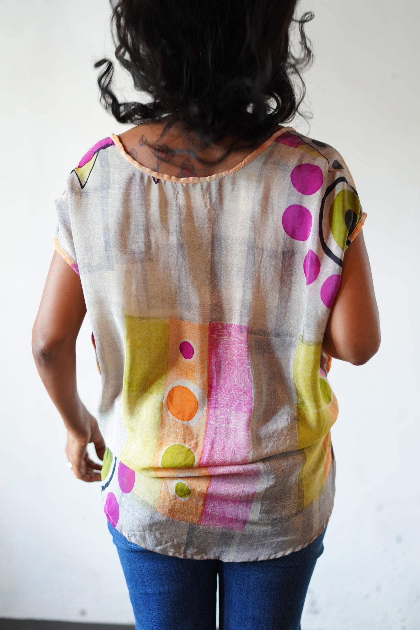 Paros Free Size Vintage Silk Fluid Top