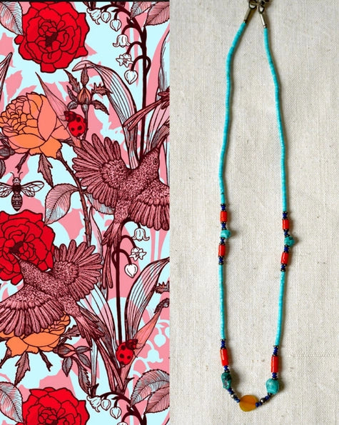 Vintage Semi Precious Stone Minimalist Necklace 2