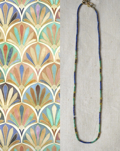 Vintage Semi Precious Stone Minimalist Necklace 1