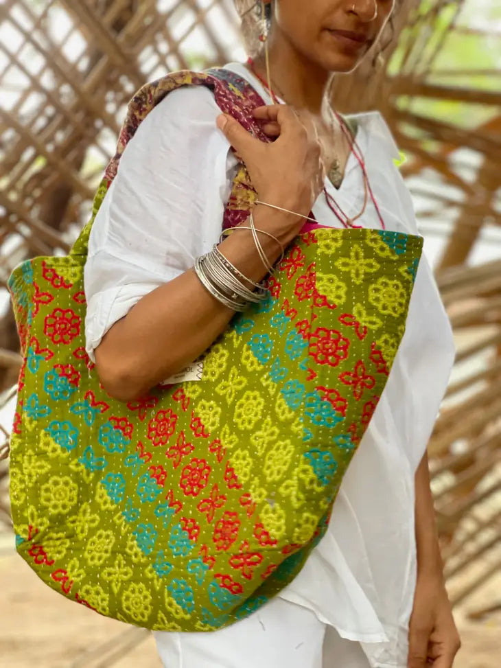Vintage Kantha Summer Tote