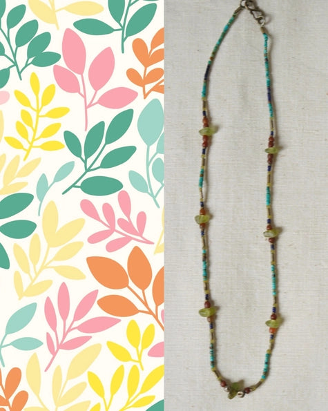 Vintage Semi Precious Stone Minimalist Necklace 2