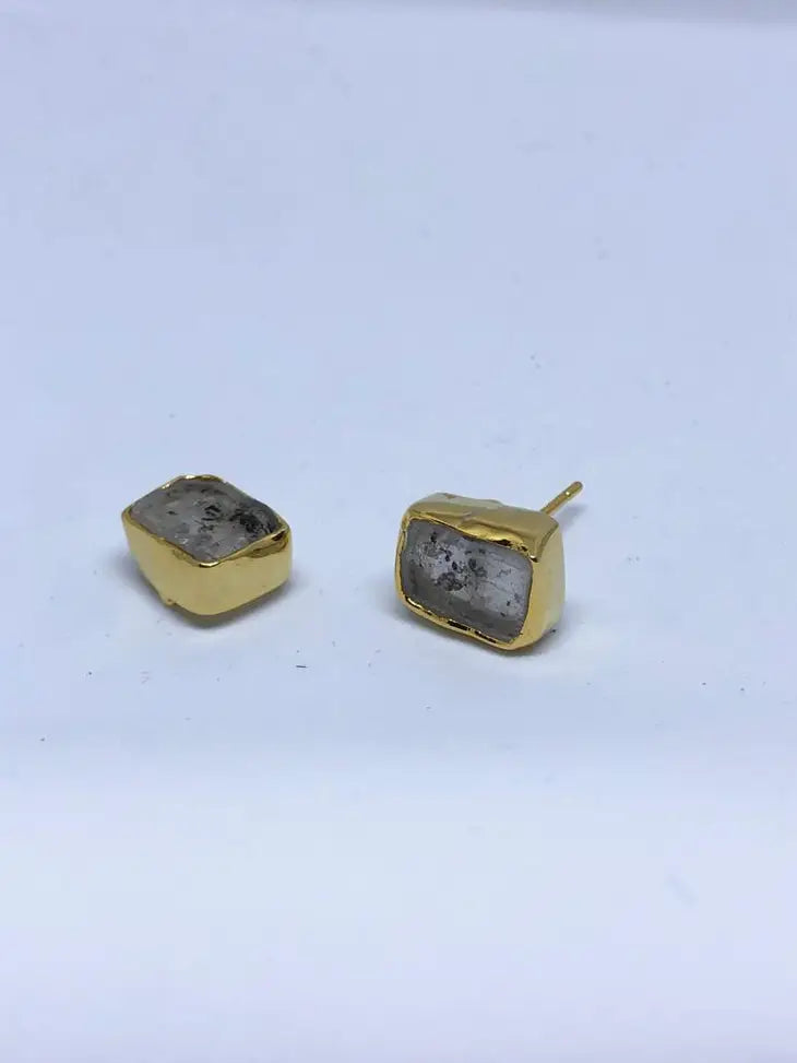 Birth Stone Stud Earrings: Semi Precious Stones