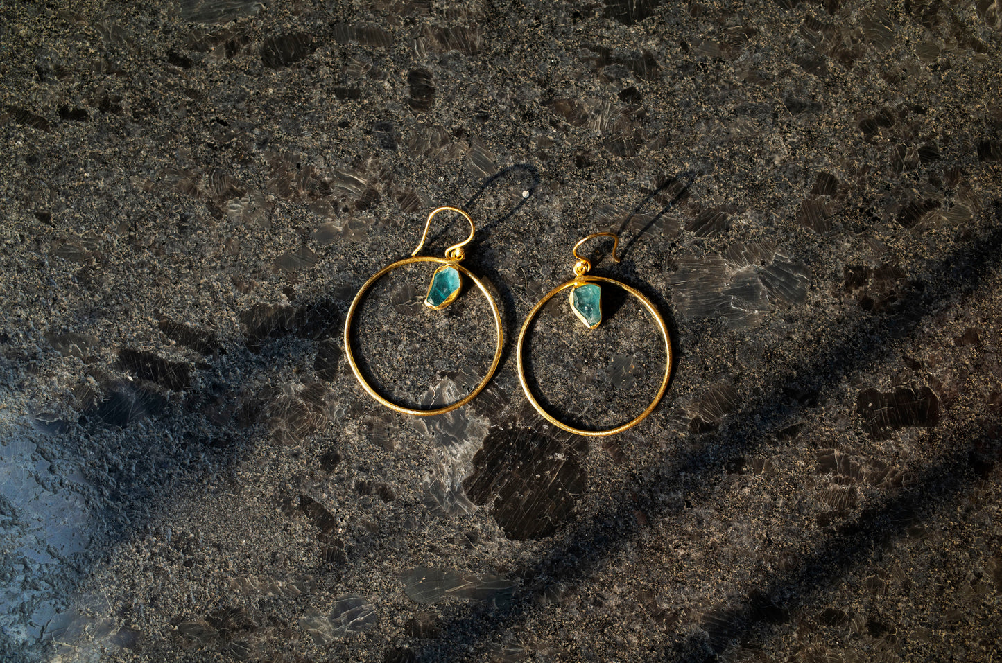 Circle Raw Stone Earrings