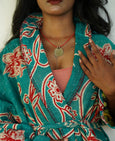 Coral Tube Necklace with Vintage Coin