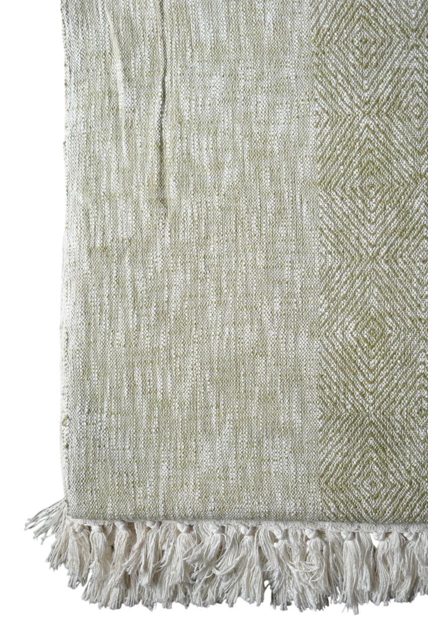 Natural Dye Handloom Cotton Bed Cover/blanket (110x98 inch)