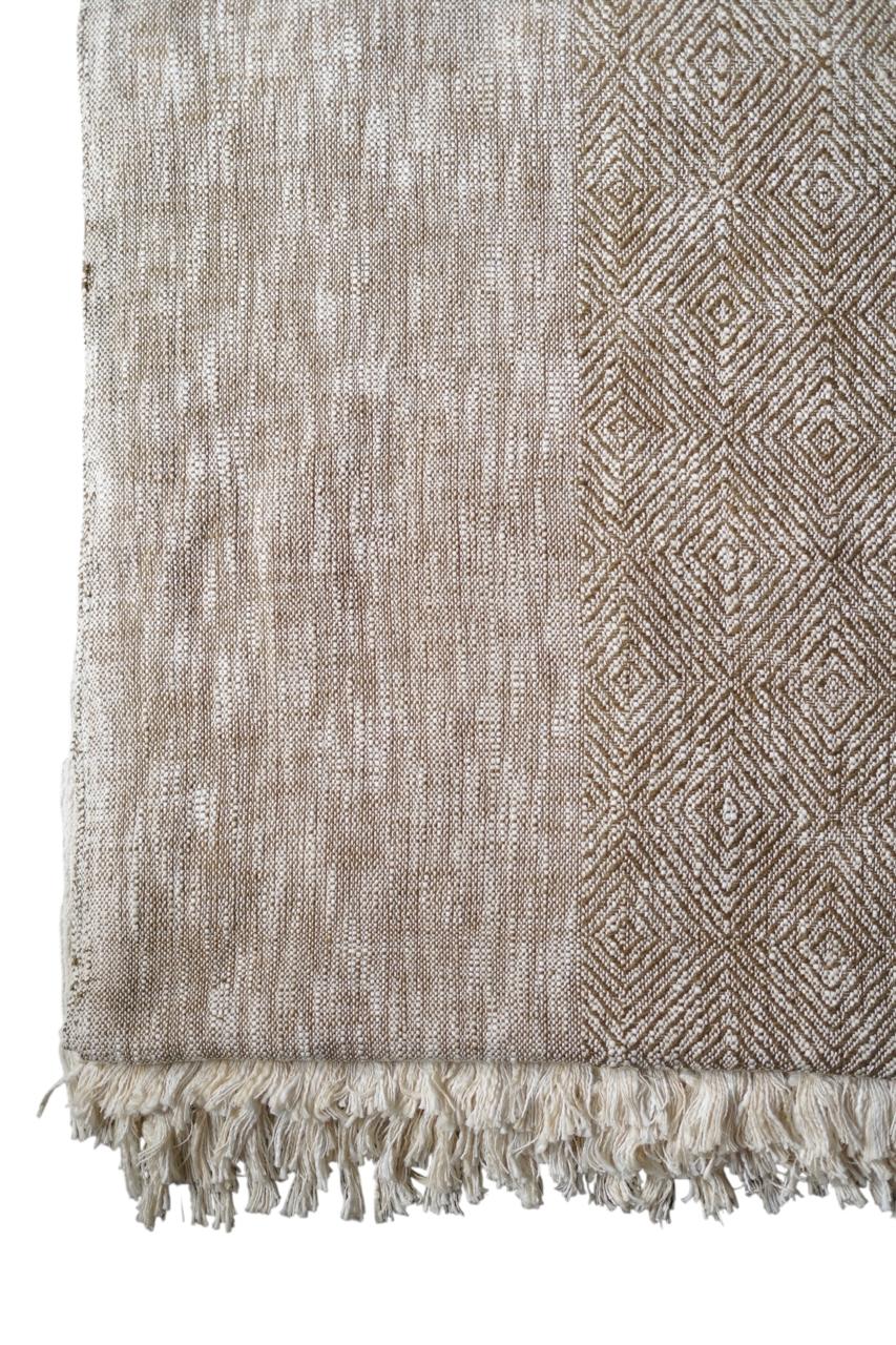 Natural Dye Handloom Cotton Bed Cover/blanket (110x98 inch)