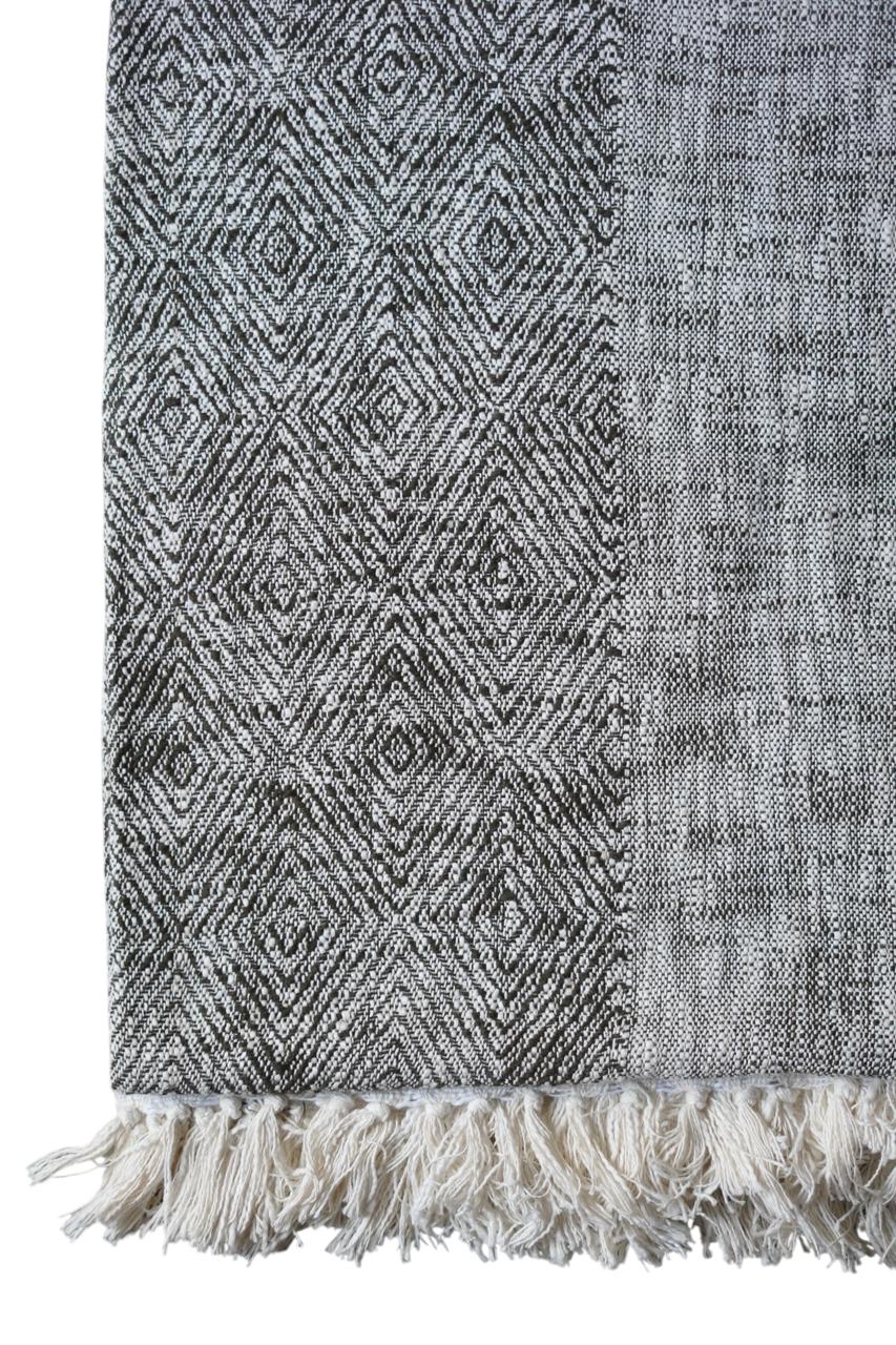 Natural Dye Handloom Cotton Bed Cover/blanket (110x98 inch)