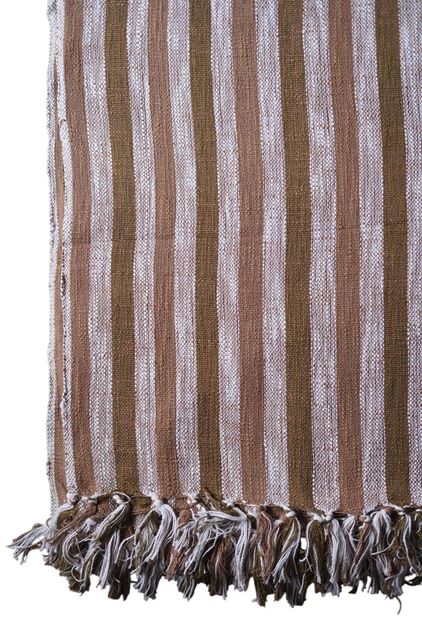 Natural Dye Handloom Cotton Bed Cover/blanket (110x98 inch)