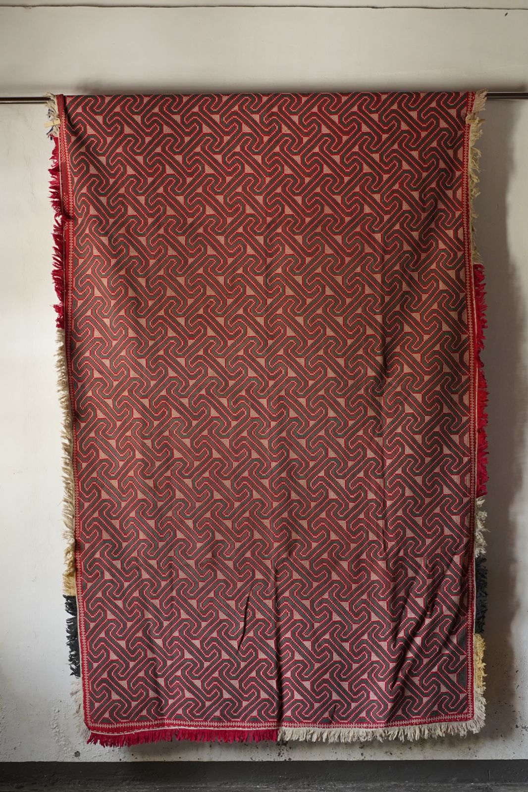 Vintage Cross-Stitch Kantha Textile